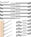 Ten Pairs One Eighth Inch Cable Railing Hardware Kit With Swage Toggle Turnbuckles For Wood Posts And T316 Stainless