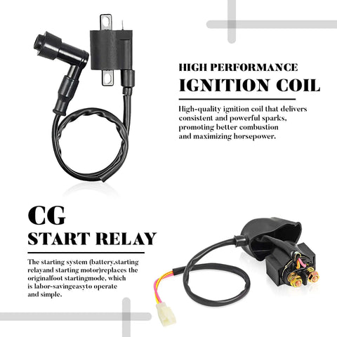 Beefed Up High Performance Ignition Coil Kit With 6 Pin AC CDI Box Regulator Rectifier Solenoid Relay D8TC Spark Plug And Fuel Filter For CG150cc 200cc 250cc Chinese ATVs Quad Go Karts