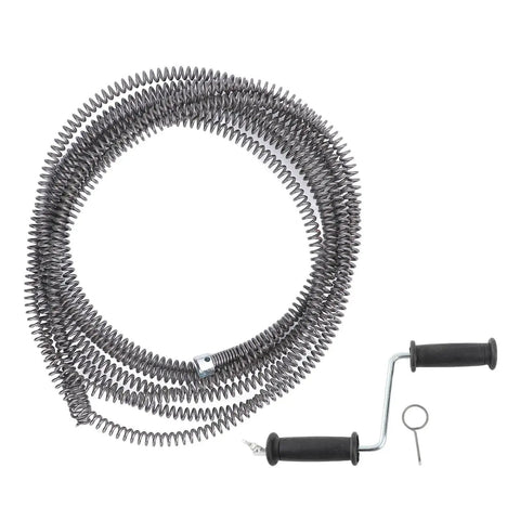 Knockout Sixteen Millimeter Drain Snake Cable for Toilet and Sink Clog Removal, 16 mm Mg steel spiral cable with handle.