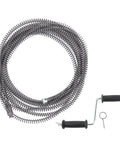 Pro Grade 16mm Steel Drain Snake Auger Cable tackles tough kitchen sink and bathroom clogs, includes manual feed handle.