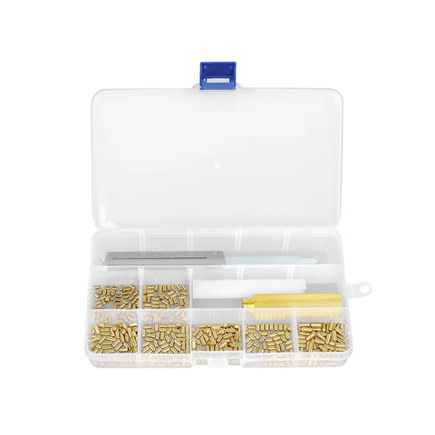 Door Lock Replacement Parts Kit With Four Tools And Bottom Pins 1 To 6 50 Of Each Pin Ideal For Quick Lock Replacements Rekeying And Home Security Upgrades shown in an open box
