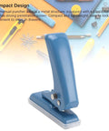 Compact Five Point Five Millimeter Hole Puncher Built Tough Metal Handheld Punch For Paper Cards Crafts with blue handle