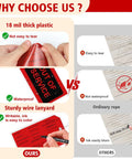 Comparison image highlighting advantages of Rock Solid Waterproof Red Out Of Service Tags Bundle with sturdy tie cords.