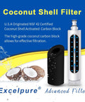 Premium Refrigerator Water Filter Replacement 0.5 Micron Coconut Activated Charcoal For Whirlpool EDR5RXD1 3 Pack