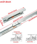 Heavy Duty Undermount Drawer Slides With Soft Close Full Extension Hidden Bottom Mount Installation dimensions diagram