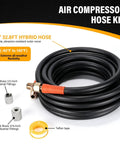 1/2" 32.8FT Hybrid Hose for Air Compressor, durable with brass fittings, ideal for all-weather flexibility.