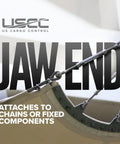 Rock Solid Jaw And Jaw Turnbuckles 500 Pack 1/2 X 6 Inch Hot Dipped Galvanized Heavy Duty UNC Thread Rigging Hardware For Wire Rope Cable Tensioning And In Line Pulls jaw end detail with cable attachment for heavy-duty rigging.