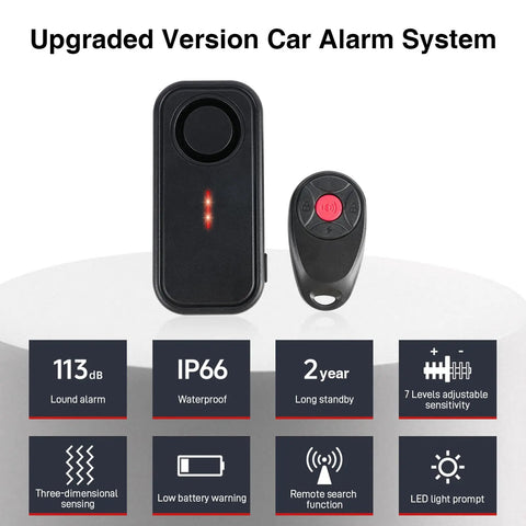 Keep Your Ride Safe With This 113dB Bike Alarm System, IP66 Waterproof Vibration Sensor, Wireless Remote Anti Theft Device For E Bikes, Motorcycles And Scooters, Outdoor Riding Safety And Theft Prevention