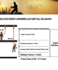 Diagram of Double Leg 6 Foot Fall Protection Lanyard with Shock Absorber showing fall clearance specifications.