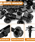 All In One M6 1.0 Fender Liner Screw And U Nut Clips Kit with metal hex head bolts and U-shaped nut clips laid out on a surface.