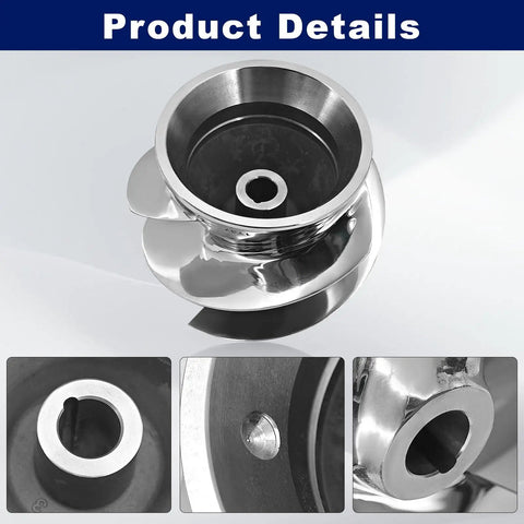 6 1/8 Inch Outboard Jet Impeller No 1737 Three Blade Polished Stainless Steel Kit product details
