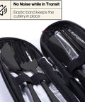 Portable Stainless Steel Travel Utensil Set With Case Reusable Fork And Spoon For Work Camping Picnics Lunch Box Dishwasher Safe