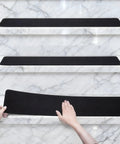 Heavy Duty Three Pack 6x24 Inch Non Slip Stair Treads With Black High Traction Adhesive Tape For Indoor Outdoor Steps installation