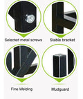 Close-up details of Hella Heavy Duty 12 Tier Metal Tile Display Rack With Wheels showing selected metal screws and stable brackets.
