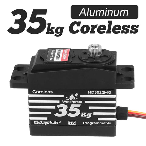 Waterproof RC Servo With 35Kg Torque Coreless Motor And Metal Gears for high torque steering in RC crawlers, 35 kg capacity