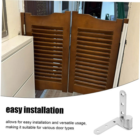 1 Pair Heavy Duty Stainless Steel Pivot Hinges For Hidden Doors With Concealed Design Durable Saloon Style Hardware installed on wooden saloon doors