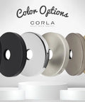 Color options display for Extra Large 3.5 Inch Shower Escutcheon Plate in Oil Rubbed Bronze and other finishes.
