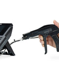 Zip Tie Gun And Cable Tie Install Tool With Adjustable Tension No Fuss Built In Cutter For Easy Cable Management Works With Nylon Ties Up To Quarter Inch Black in use