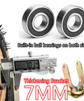 Set Of Two Heavy Duty Rubber Caster Wheels With Brakes Built Tough Industrial Trolley Casters with 7mm thickening bracket and ball bearings.