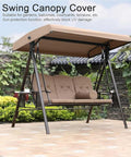 Outdoor Porch Swing Canopy Replacement Cover For 2 Seater Waterproof Weatherproof Sun Shade For Backyard Garden Patio