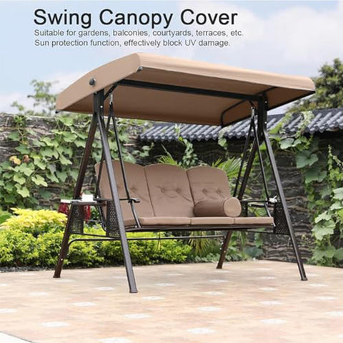 Outdoor Porch Swing Canopy Replacement Cover For 2 Seater Waterproof Weatherproof Sun Shade For Backyard Garden Patio