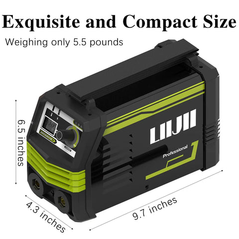 Portable 110V 250A MMA ARC Welder For Home DIY with digital display, compact 9.7x4.3x6.5 inches, anti stick technology