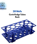 Blue Polypropylene Centrifuge Tube Rack for 10ml 15ml and 50ml Tubes, 28 Well Detachable Plastic Stand, Pro Grade Lab Gear