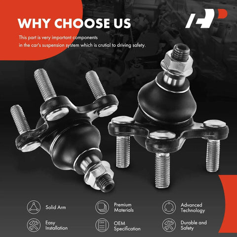 2 Pack Front Lower Ball Joints For Volkswagen And Audi Fits Jetta Golf GTI Beetle Passat Eos R32 Rabbit A3 Quattro Q3 Quattro 2006 2013 2015 2018 2012 2019 steel front suspension parts