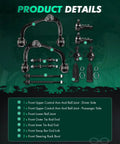 Beefed Up 12 Piece Front Upper Control Arms Kit With Ball Joints Outer And Inner Tie Rod Ends Boots And Sway Bar Link For Ford F 150 2005 2008 And Lincoln Mark LT 2006 2008, 12-piece suspension parts layout