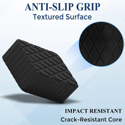 Beefy Solid Rubber Auto Lift Blocks Two Pack Heavy Duty Anti Slip Lift Pads With 3000 Lbs Per Pad Capacity Textured Surface