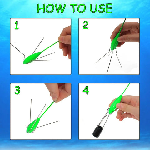 Steps to use Three Piece Lead Sinker Set For Surf Fishing And Saltwater Casting, 2 Oz To 5 Oz Long Tail Spider Sinkers.