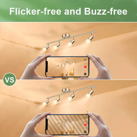 Comparison of GU10 120V 50W Halogen Light Bulbs Pack Of 6 For Track Lighting And Range Hood with flicker-free performance.