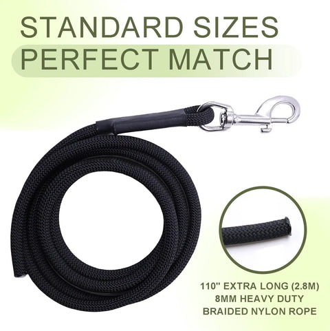 Pilates Reformer Replacement Ropes 2 Pack, 110 Inch Extra Long 8mm Nylon Rope With Metal Grommet, Heavy Duty Low Noise Pulley Rope For Reformer, Tower And Cadillac Style Equipment With Hook coiled rope with snap hook