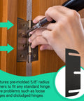 Installing 10 Pack Black Door Hinge Shims, 3.5 Inch Spacers, Trimable to Eliminate Gaps and Sticking Doors, 0.04 Inch Thick