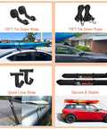 Universal Car Roof Rack Pads For Kayak Surfboard SUP Canoe With Heavy Duty Tie Down Straps Ropes Quick Loop Straps Installed