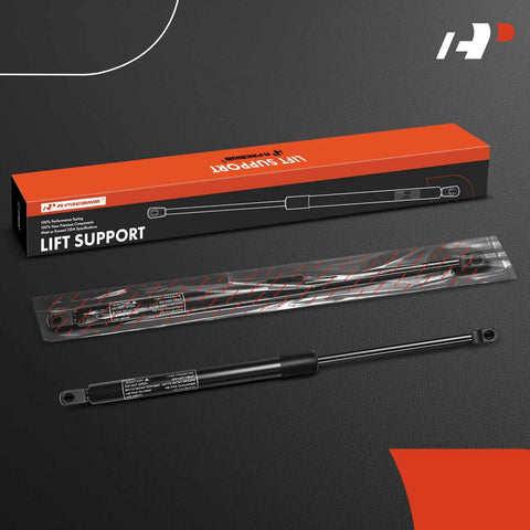 Front Hood Lift Support Spring Struts for Cadillac STS 2005 2011 Sedan, shown with packaging and product details.
