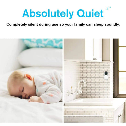 Portable Ultrasonic Cleaner For Home Use Mini Immersible Jewelry Cleaner deep clean shown in quiet operation near sleeping baby.