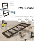 36 Inch By 84 Inch Glass Barn Door With 6.6 Foot Sliding Door Hardware Kit Included And Handle Five Panel Frosted Glass Solid Wood Slab With Waterproof PVC Surface For Privacy And Durability Pre Drilled For Easy Assembly Brown laying flat on wooden floor showing waterproof and scratch-resistant features with cat climbing.