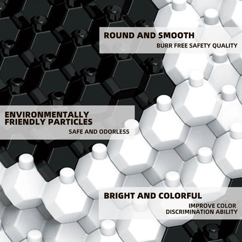 Dope Soccer Themed 215 Piece Building Set For STEM Lovers Adults And Teens Polyhedral Spherical Blocks Micro 3D Educational Toys close-up black and white blocks