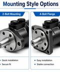 Heavy Duty Workhorse Orbital Gerotor Hydraulic Motor with 2-bolt and 4-bolt mounting styles for tough industrial applications.