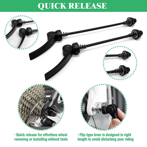16Pcs Bicycle Hub Nut And Safety Washer Kit With 3 Size Nuts M9.5 M10 And M8 Front And Rear Quick Release Levers shown