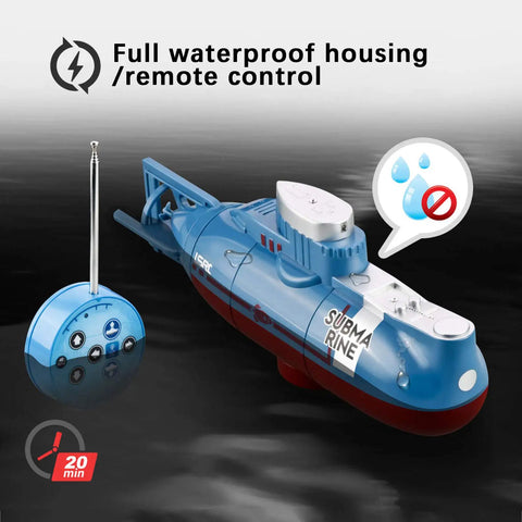 Mini RC Submarine Remote Control Boat With 360 Degree Rotation And Precise 6 Channel Control Electronic Water Toy displayed