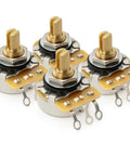 450G Brass Short Split Shaft Potentiometers Set Of 4 With B250K Value Ten Percent Linear Taper For Electric Guitars And Basses