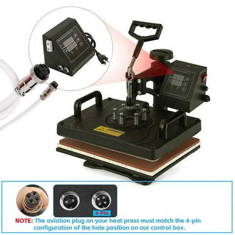 K Type Heat Press Control Box Replacement For 15x15 Inch Heat Press With Dual Temperature And Time Display 1400W Power