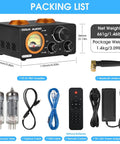 ST-01 Pro 200W Bluetooth Tube Amplifier With USB DAC Coaxial And Optical Inputs, VU Meter, and Accessories Display