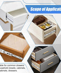 18 Inch Drawer Slides 4 Pairs Full Extension Ball Bearing Side Mount Rails used in various drawers and cabinets