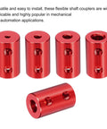 Rigid Screw Coupling For 5Mm To 6Mm Shafts Shaft Coupler Connector L20Mm X D12Mm Aluminum Alloy Joint Set, red, 5 pack