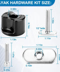 Kayak Track Mount Hardware Kit With Convertible Knobs, 1-1/2 Inch Bolts, Track Nuts, 1-1/4 Inch Socket Head Cap Screws dimensions