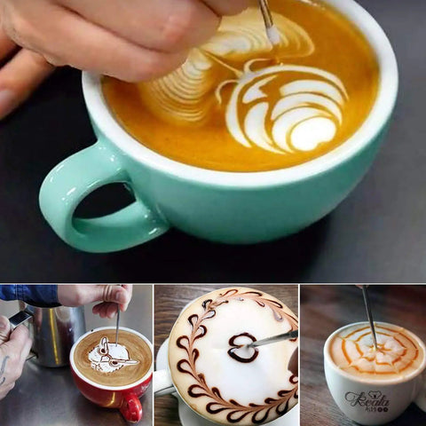 Creating latte art with Milk Frothing Pitcher 12oz 350ml Stainless Steel 304 Barista Quality Espresso Steamer Cup