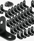 Tough As Nails 50 Pack Black Stainless Steel L Brackets And Corner Supports With Complete Screw Set designed for woodworking and furniture repair.